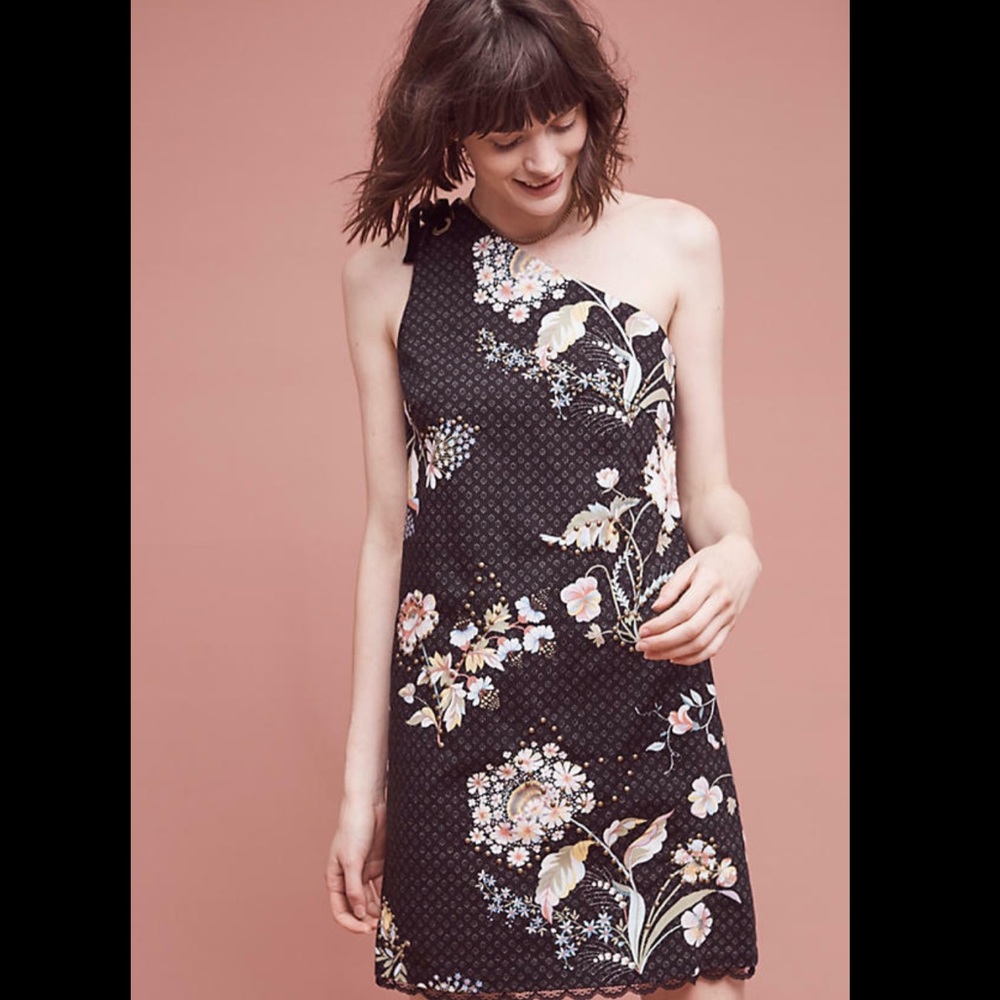 Anthropologie Maeve Ashbury one shoulder dress